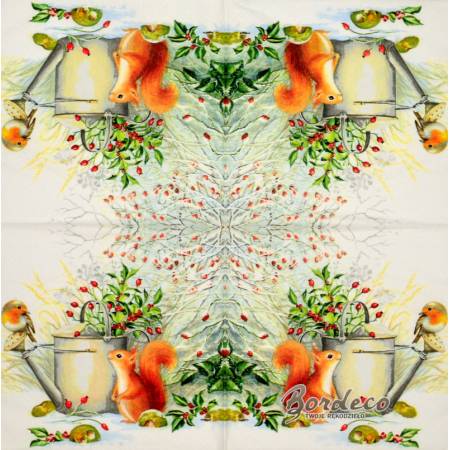 Serwetka decoupage seria TI-FLAIR wiewiórka 33x33cm